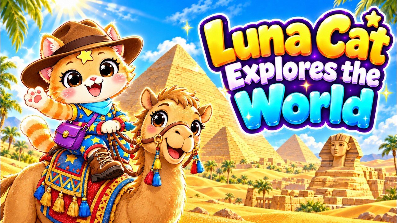 Luna traveling to landmarks around the world